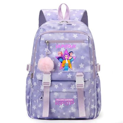 KPop Demon Hunters Print Student Backpack Large Capacity Schoolbag