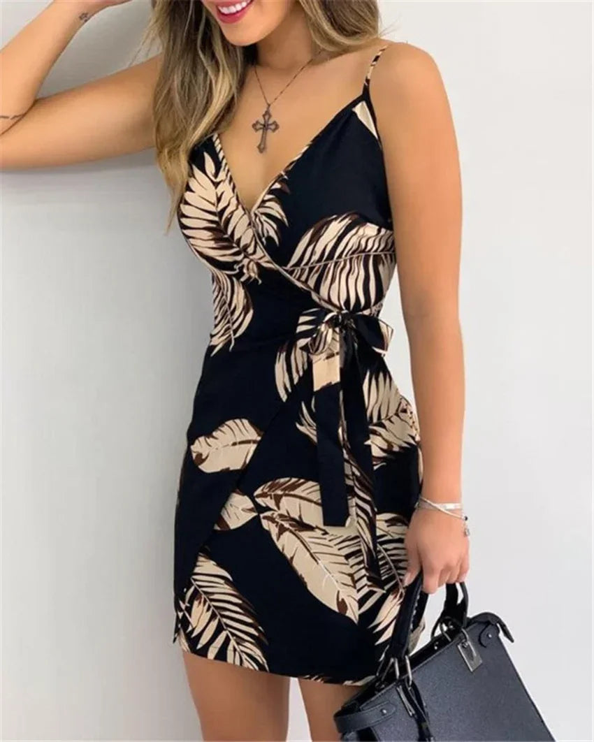 Sexy V-Neck Spaghetti Strap Dress