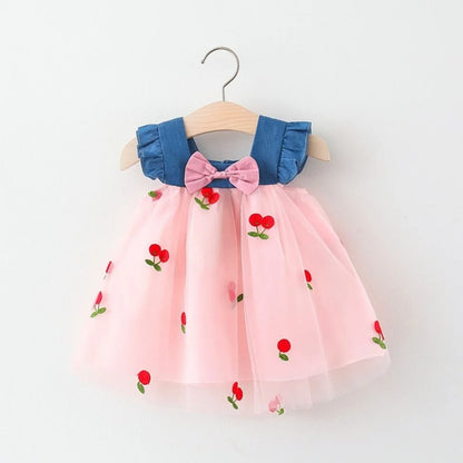 Baby Girl Cherry Mesh Dress