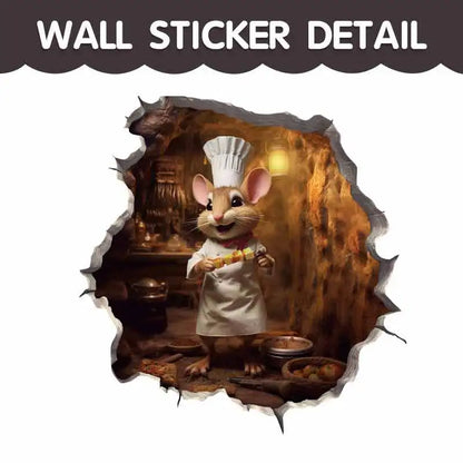 Cartoon Cute Little Mouse Hole Wall Stickers