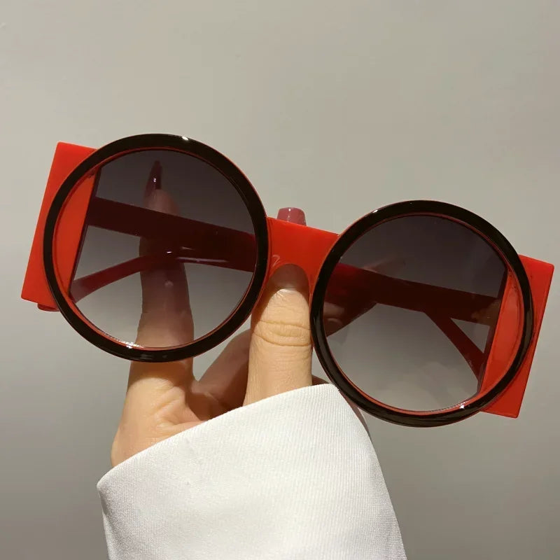 Round Double Color Beach Retro Trend Sunglasses