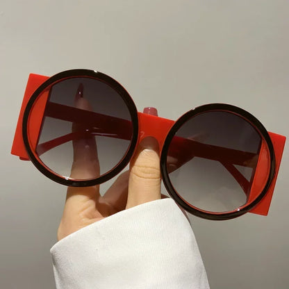 Round Double Color Beach Retro Trend Sunglasses