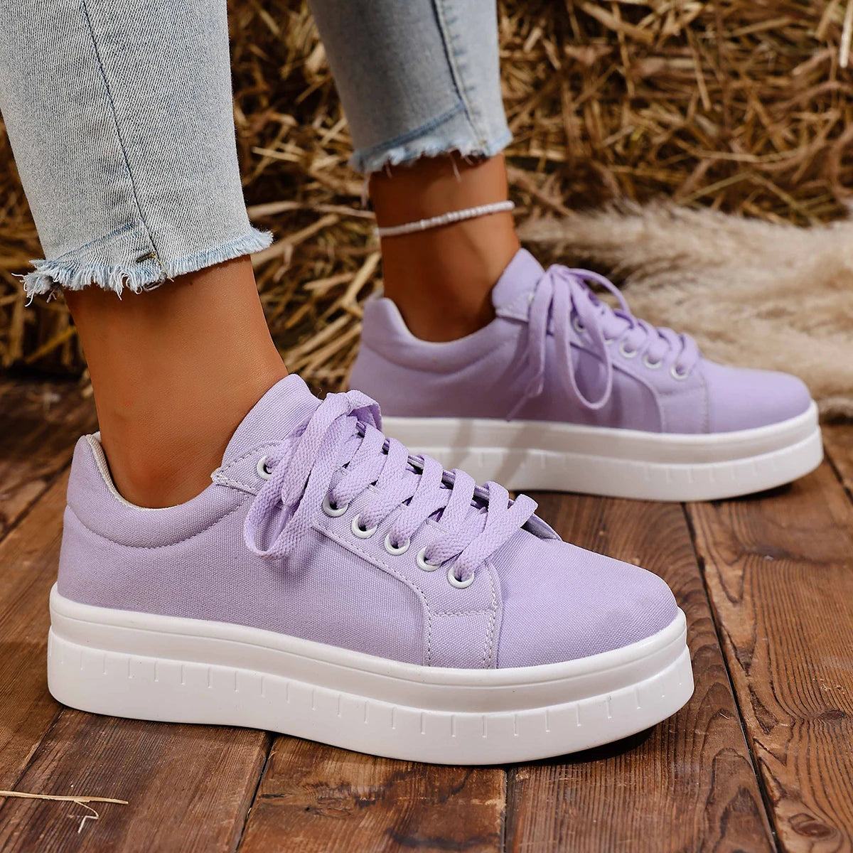 Casual Lace Up Platform Tennis Sport Sneakers