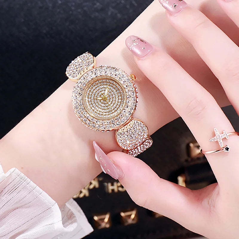 Luxury Rhinestone Quartz Bracelet Watch