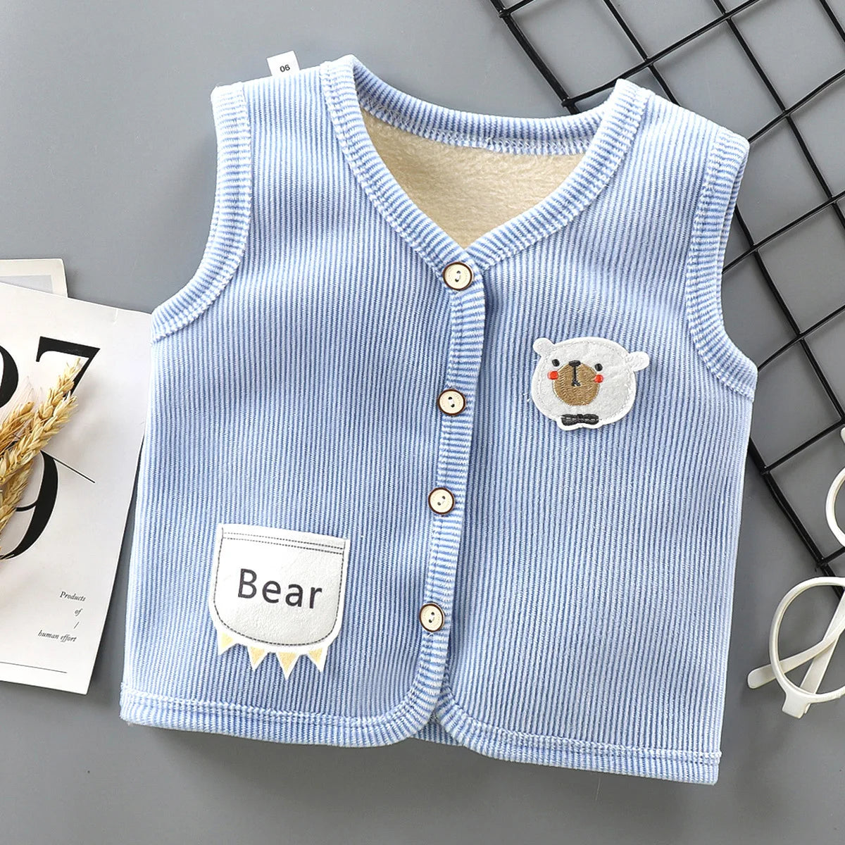 Kids Clothes Waistcoat Vest Thicken Velvet Lining Keep Warm Jackets Vest
