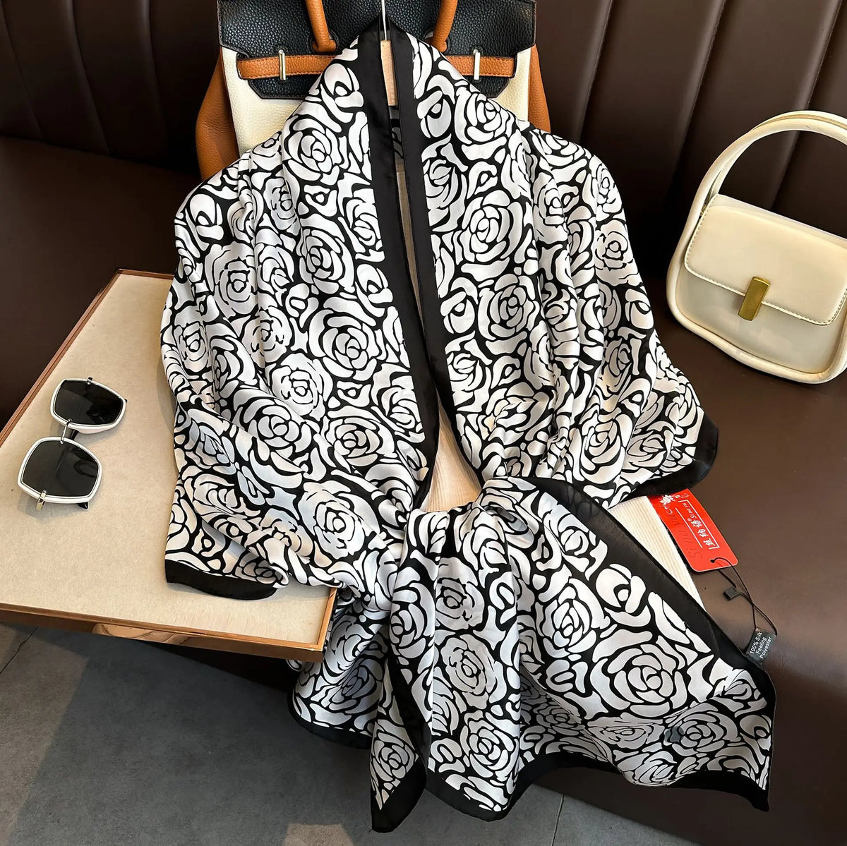 Luxury Silk 180X90CM Long Scarf Popular Silk Headscarf  Shawl