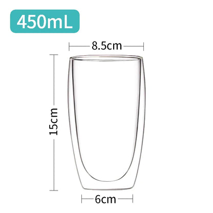 Transparent Glass Coffee Cup Mug