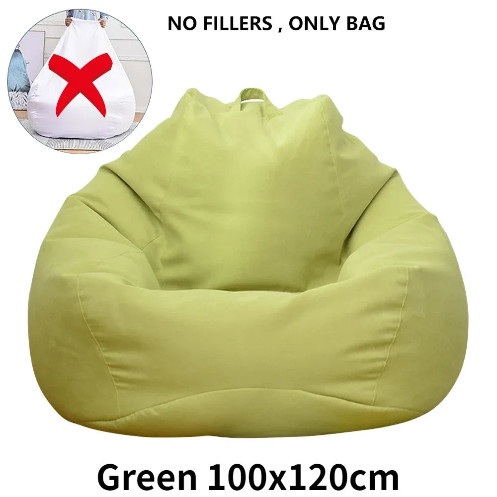 Large Bean Bag Chair Sofa Cover Without Filler Lazy Corner Seat