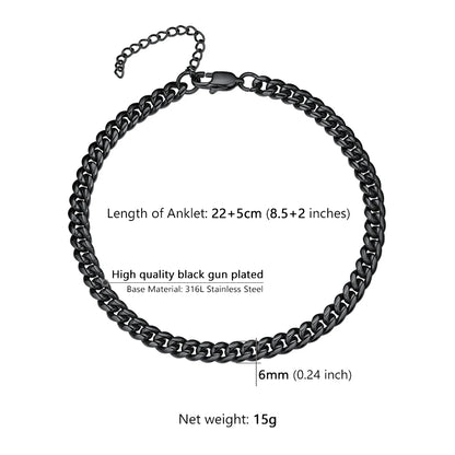 U7 Ankle Cuban Link Snake Figaro Bracelets
