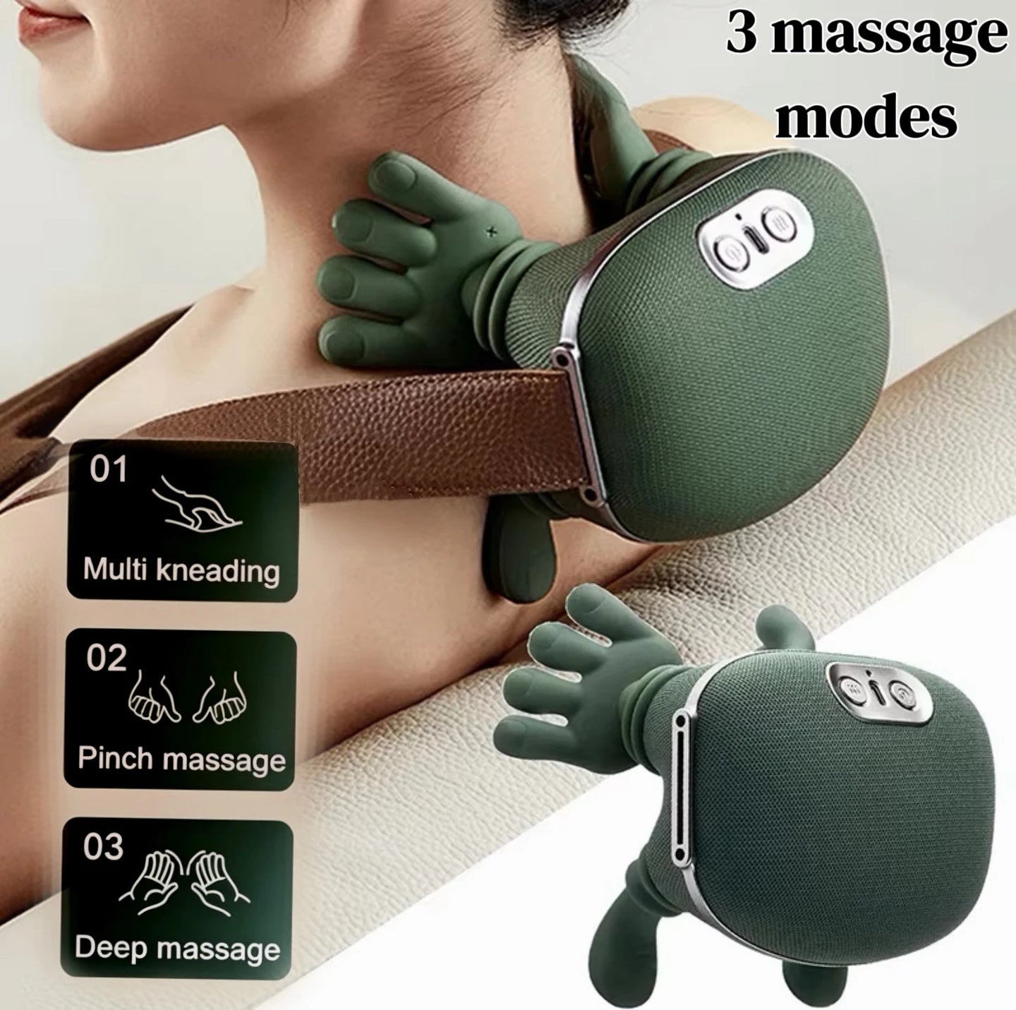 Wireless Neck Cervical Trapezius Kneading Massage Shawl 4D Bionic Finger