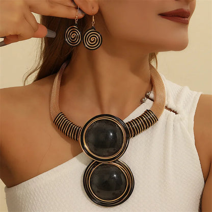 African Colorful Geometry Necklace Jewelry Set