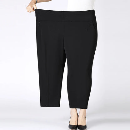 Pantalones finos elásticos holgados de pierna recta