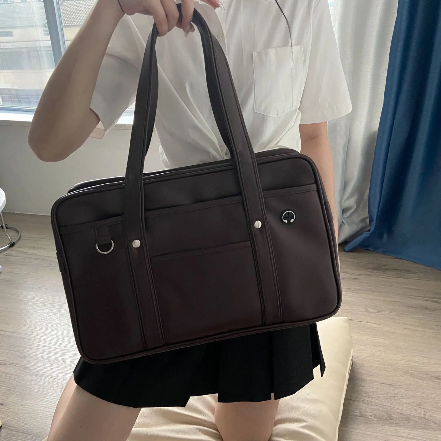 JK uniform bag girl PU schoolbag