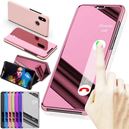 Samsung Galaxy Luxury Smart Mirror Magnetic Flip Leather Phone Cases