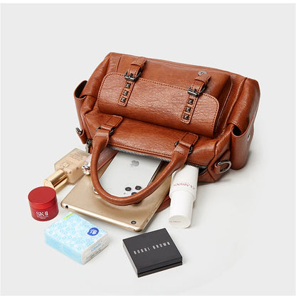 Faux Leather PU Crossbody Shoulder Tote Bag