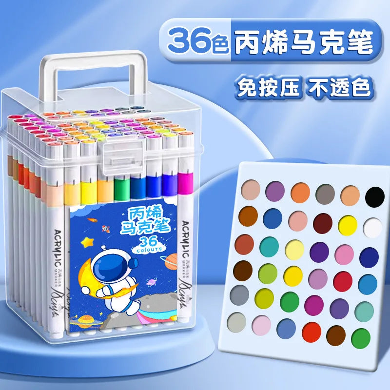 24/36/48/80/120 color acrylic marker pen waterproof stackable