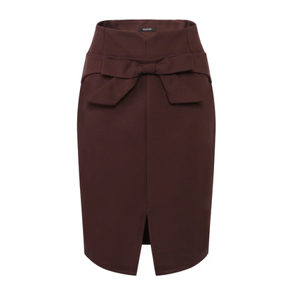 High Waist Elegant Open Slit Bow Skirt