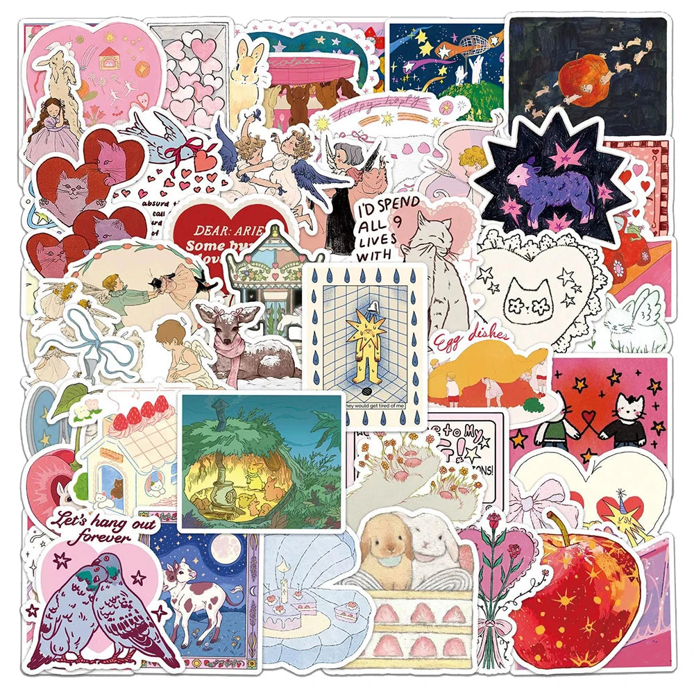 10/30/50PCS Cartoon Fairy Tale Stickers Aesthetic Cute