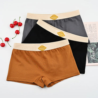 3PCS/Pack 100% Cotton Boxer Mid-rise Thin Lingerie