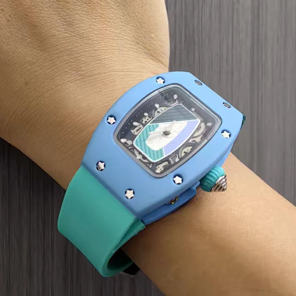 Luxury Silicone Sports Quartz Diamond Wristwatch