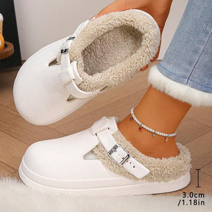 Fluffy Clogs Waterproof Non Slip Cotton Slippers