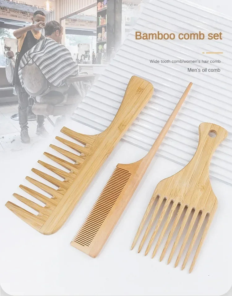 Natural Bamboo Wooden Hair Anti-Static Hair Brush