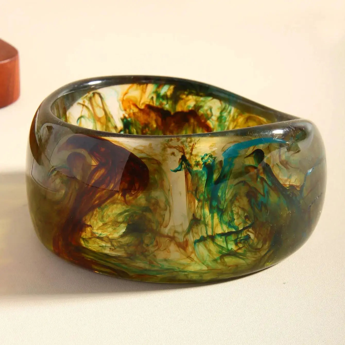 Exaggerate Geometric Acrylic Resin Bangle Wide Bracelets