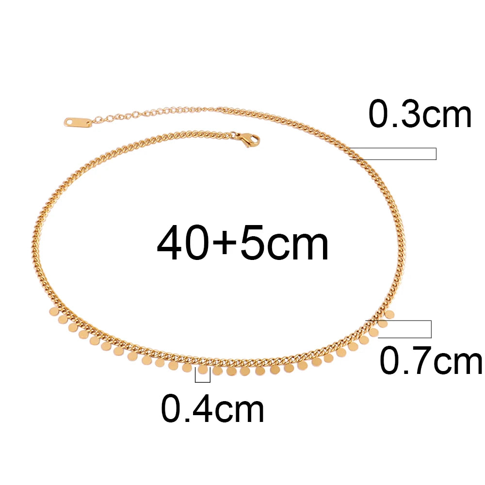 316L Stainless Steel Round Tassel Pendant Necklace