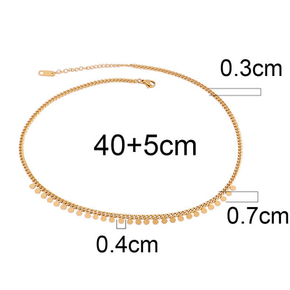 316L Stainless Steel Round Tassel Pendant Necklace