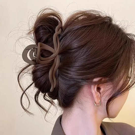 Brown Bow Shape Hair Claw Clip