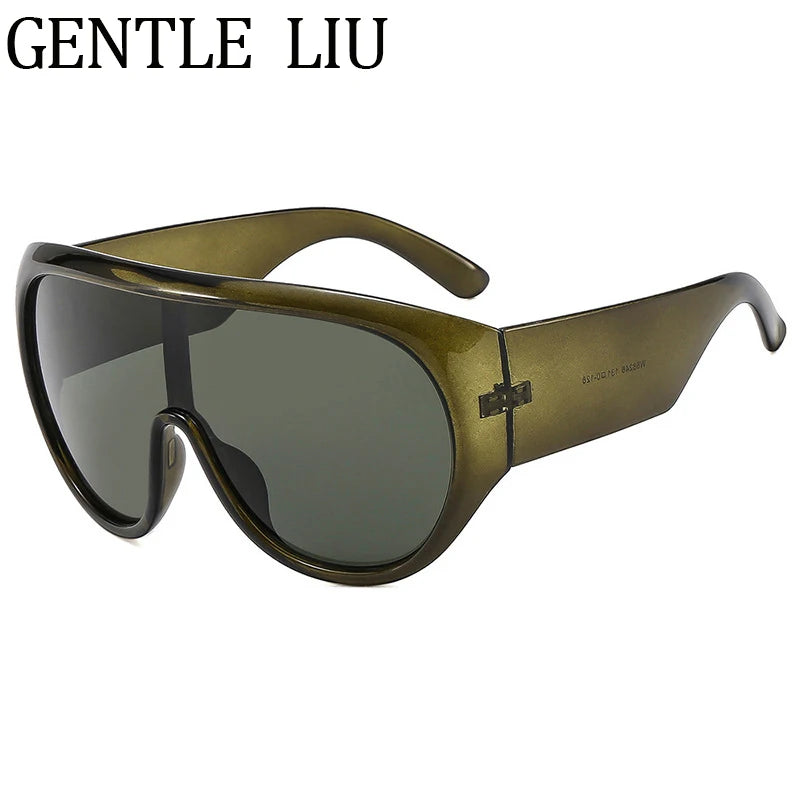 Oversized Shield Mask Steampunk Big Frame Sunglasses