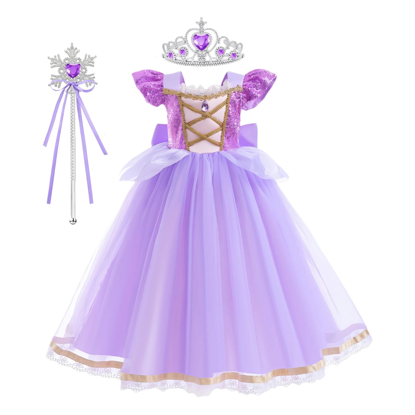 Elegant Rapunzal Princess Cosplay Costume Dress