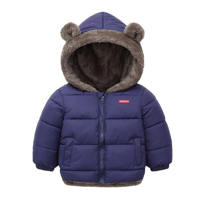 Boys Girls Thick Winter Kids Padded Fleece Warm Cashmere Snowsuit Coats