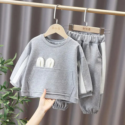 Bowknot Baby Girl Clothes Kids Boutique Pocket Hoodie + Pants Outfit Set