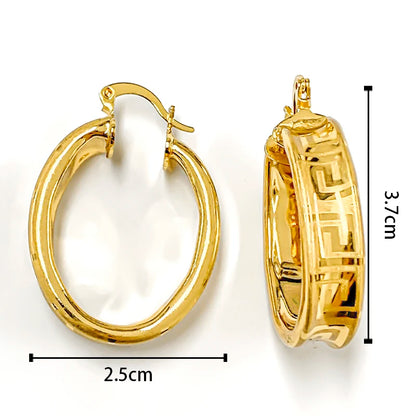 18K Gold Plated Hoop Copper Hook Drop Earrings