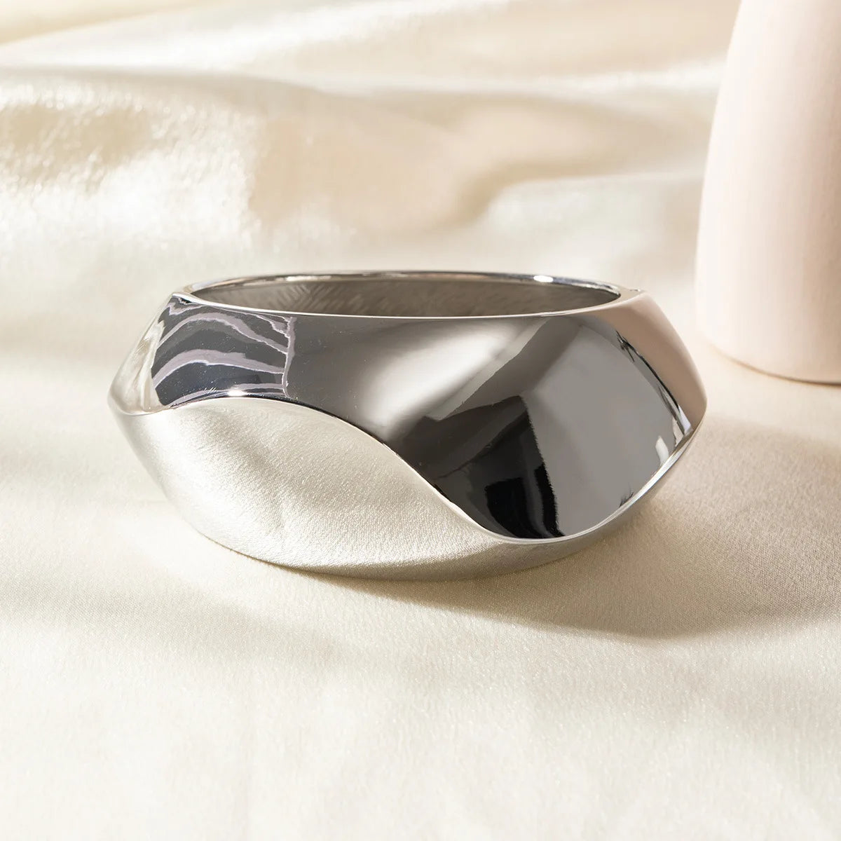 Exaggerated Silver Wide Geometric Irregular Cuff Bangles Punk Open Bangle Chunky Bracelets