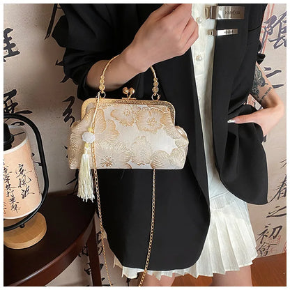 Chinese Style Shoulder Elegant Handbag Retro Small Square Bag