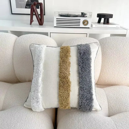 Boho Loop Pillowcases Grey Beige Pillowslip