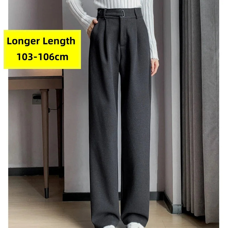 Thicken Woolen Casual Loose Full Length Pants