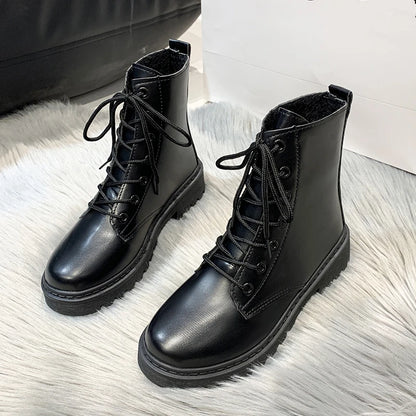 Cross-strap Plus Velvet Warm Casual Short Boots