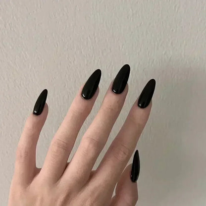 24pcs/Box Long Coffin False Nails Art Rose with Glue Wearable Jelly Nails