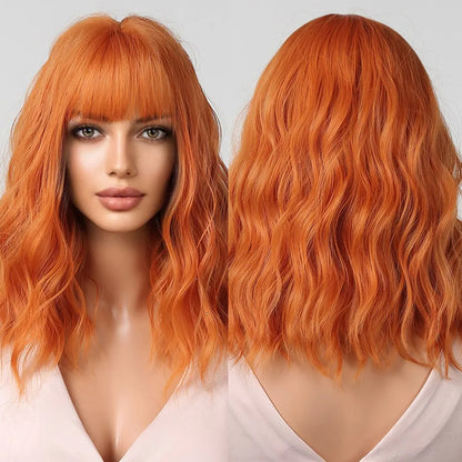 Wavy Bob Short Blonde Dark Roots Wigs