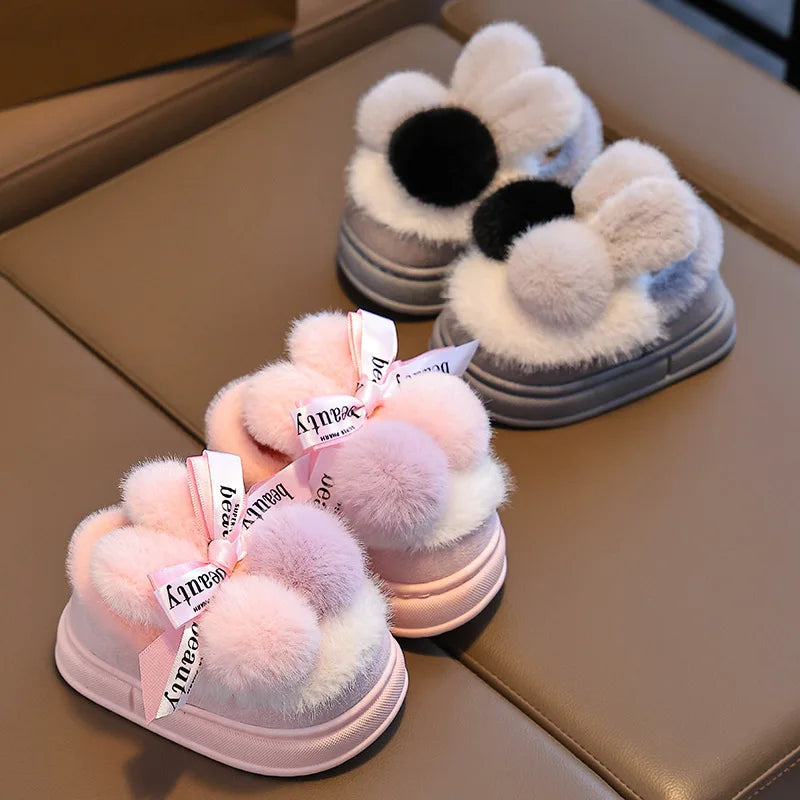 Cotton Cartoon Indoor Non-Slip Shoes for Girl
