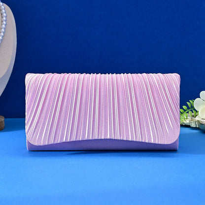 Satin clutch Small square Metal chain shoulder bag