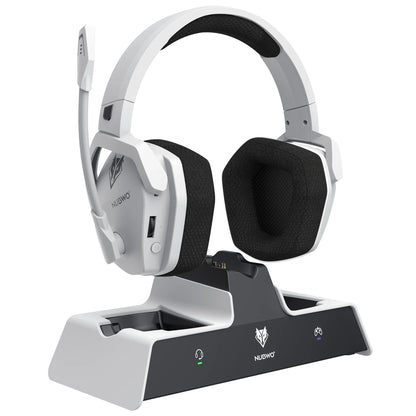 Dual Wireless Gaming Headphones 2.4GHz Bluetooth 5.3 Headsets Gamer with Microphone