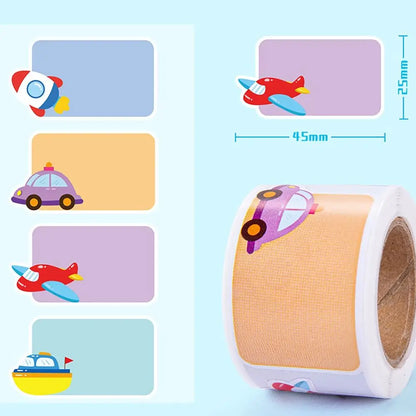 Cartoon Style Name Sticker Waterproof Handwritten Tag Sticker