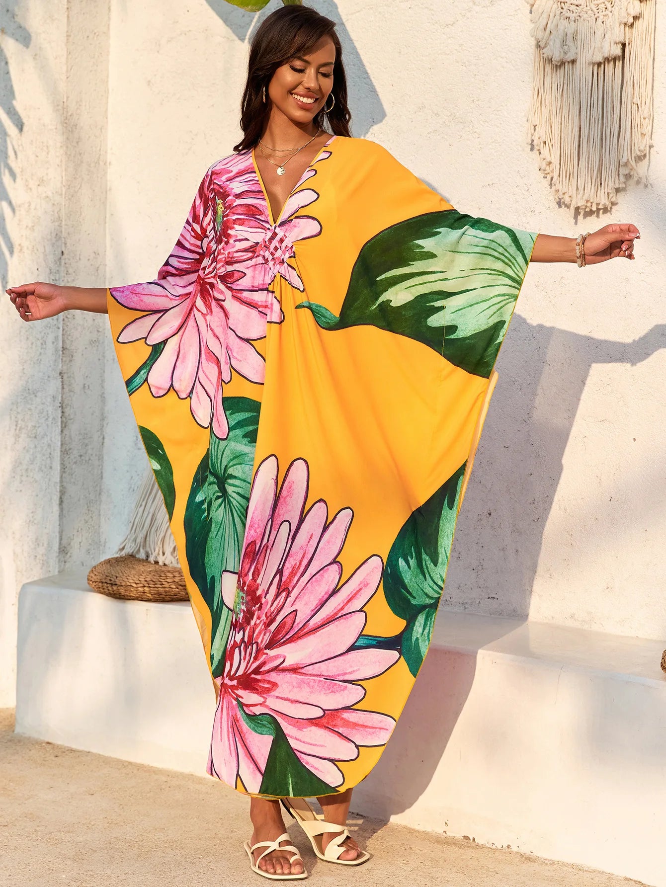 Stylish Caftans Plus Size Beach Cover Up Swimsuit Dresses