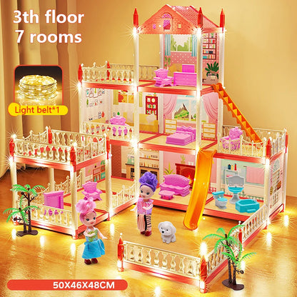 Toy 3d Assembly Diy Mini Toy House Accessories Villa Princess Castle