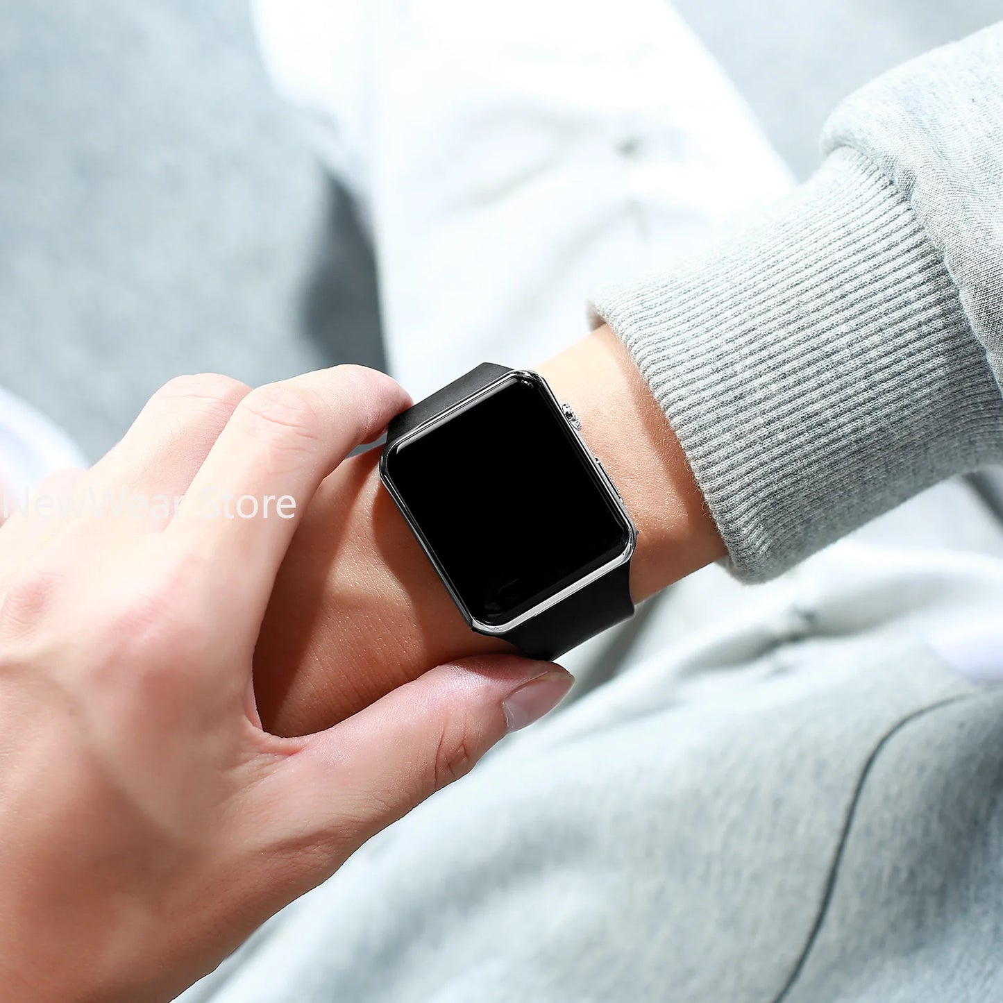 Digital Electronic Square LED Sport Wristwatch