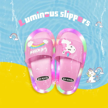 Cartoon Unicorn Animals Prints Toddler Slippers